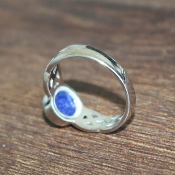 New Ring 925 Sterling Silver Real Lapis Lazuli 💍 Size 9 - Picture 4 of 6
